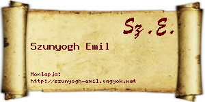 Szunyogh Emil névjegykártya
